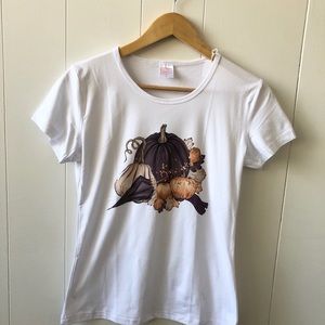 White Fall Pumpkin T-Shirt